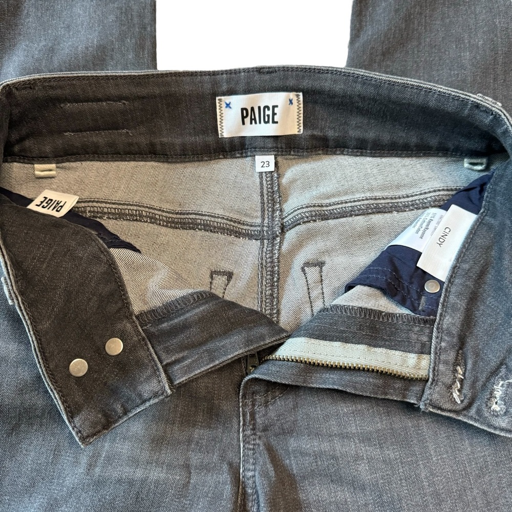 Paige Cindy High Waist straight leg ankle jeans flint grey size 23 - Picture 4 of 7
